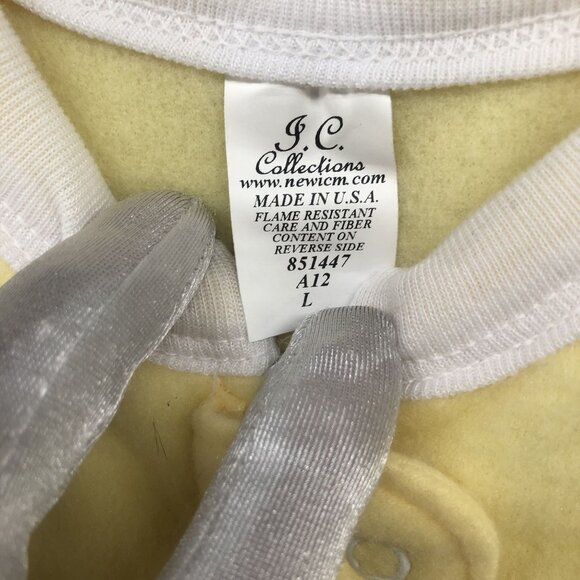 NWT J.C. Collections Footed Fleece Pajamas Baby 18-24M Yellow Moon Embroidered - Picture 6 of 7